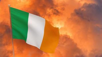 drapeau irlandais sur poteau photo