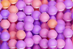 Illustration 3d de boules roses et violettes. jeu de boules sur fond monocrome, motif. fond de géométrie photo