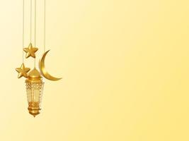 ramadan kareem fond islamique avec lanterne et étoiles de lune rendu 3d photo