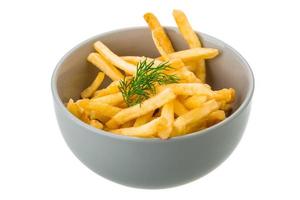 frites sur fond blanc photo