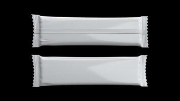 chocolat blanc ou paquet de gaufrettes, recto et verso. maquette pour l'illustration 3d de la marque de l'emballage du produit photo