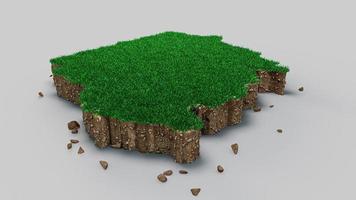 Soudan carte herbe et sol texture 3d illustration photo