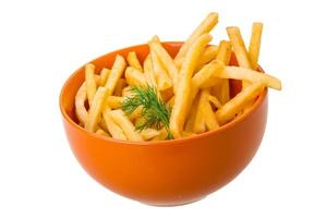 frites sur fond blanc photo