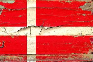 drapeau 3d du danemark sur bois photo
