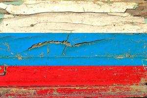 drapeau 3d de la russie sur bois photo