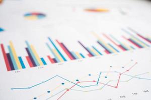 tableau ou papier millimétré. concept de données financières, de compte, de statistiques et d'entreprise. photo