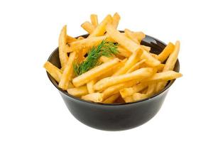 frites sur fond blanc photo