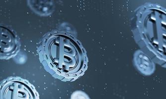 bitcoin de crypto-monnaie, futur commerce de blockchain pour l'investissement, rendu 3d photo