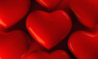 fond de coeur rouge, amour saint valentin, rendu 3d photo