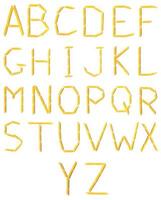lettres isolées de l'alphabet faites de pâtes photo