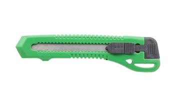 couteau vert isolé sur fond blanc photo
