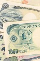 Gros plan de billets de banque yen argent japonais photo
