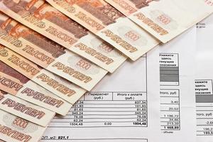 paiement des services publics et de l'argent russe photo