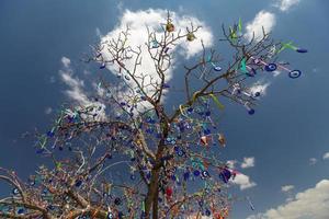 Arbre de perles mauvais œil dans la vallée des pigeons, Cappadoce, Nevsehir, Turquie photo