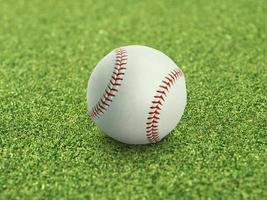 baseball sur le gros plan de gazon vert clair photo