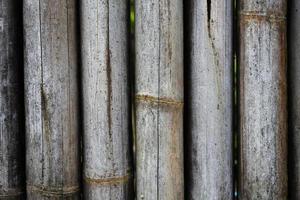 la surface du mur en planche de bambou pour l'arrière-plan. vieux bambou séché avec une texture détaillée. photo