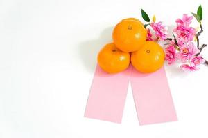 accessoires sur le nouvel an lunaire nouvel an chinois.orange sur le bois de table .e photo