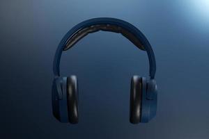 casque sans fil classique bleu rendu 3d isolé. illustration d'icône de casque. technologie audio. photo
