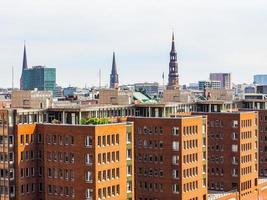 hdr vue sur la ligne d'horizon de hambourg photo