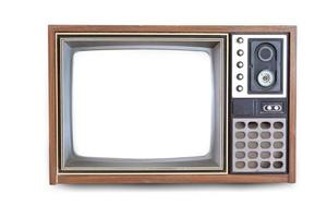 la vieille télé sur le fond blanc isolé