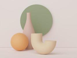 Podium d'affichage de rendu 3d pour la présentation des produits et des cosmétiques. scène minimale pour la publicité. abstrait propre pour bannière web et maquette. formes géométriques simples. photo