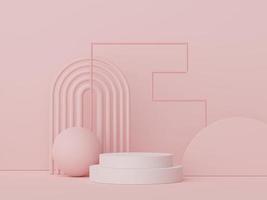 Podium d'affichage de rendu 3d pour la présentation des produits et des cosmétiques. scène minimale pour la publicité. abstrait propre pour bannière web et maquette. formes géométriques simples. photo