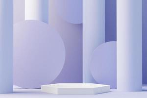 Rendu 3d du podium de beauté avec un design très péri-couleur de l'année 2022 pour la présentation du produit et la publicité. ciel pastel minimal et scène de terre de rêve. notion de romance. photo