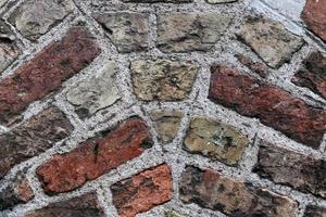 vieux mur de briques. texture du vieux fond panoramique de mur de brique patiné photo