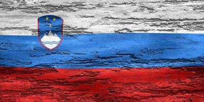 3d-illustration d'un drapeau de la slovénie - drapeau en tissu ondulant réaliste photo