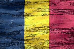 3d-illustration d'un drapeau tchad - drapeau en tissu ondulant réaliste photo