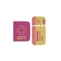 rendu 3d des passeports et des billets, concept de tourisme et de voyage, style minimal, mise à plat. photo