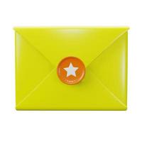illustration de courrier 3d avec cachet étoile
