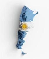 Argentine. carte en relief ombré avec illustration 3d du drapeau photo