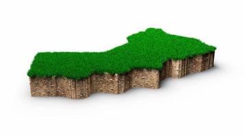 oman carte coupe transversale de la géologie des sols avec de l'herbe verte et de la texture du sol rocheux illustration 3d photo