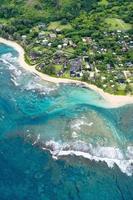 vue aérienne, de, les, kauai, rivage, dans, hawaï