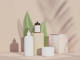 rendu 3d d'un produit de soin cosmétique vierge ou d'un emballage pour maquette. conception de terrazzo. savon de beauté et concept de spa. hydratation à l'huile de lotion pour la santé de la peau. design haut de gamme et de luxe pour l'image de marque. photo