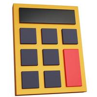 calculatrice de rendu 3d sans symboles isolés photo