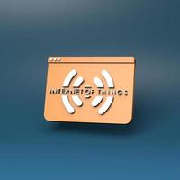 symbole de logo de chose Internet. concept iot. illustration de rendu 3d. photo