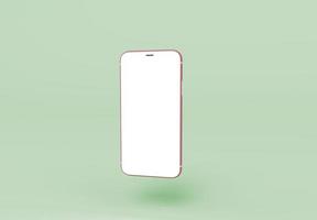 Rendu 3d du téléphone mobile isolé sur fond pastel, scène minimale de fond 3d pour la maquette photo