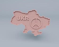 Rendu 3d de la carte de l'ukraine isolée sur fond bleu pastel, scène minimale d'arrière-plan 3d photo