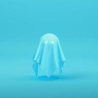 personnage fantôme mignon sur fond bleu vif dans des tons pastel photo