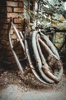 vieux collier de harnais de cheval vintage et traîneau photo