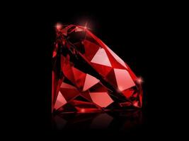 diamant rouge sur fond noir photo