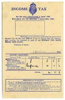 demande d'impôt britannique sur le revenu, 1942-3