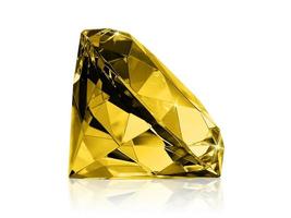 Diamant jaune sur fond blanc photo