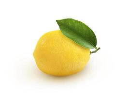 citron frais sur fond blanc, citron juteux. photo
