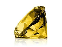 Diamant jaune sur fond blanc photo