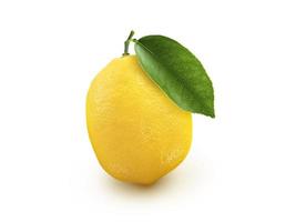 citron frais sur fond blanc, citron juteux. photo