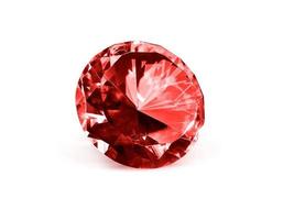 diamant rouge sur fond blanc photo