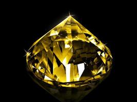 diamant jaune sur fond noir photo